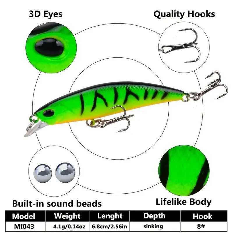 Laser Minnow Fishing Lure Set Wobbrs Crankbaits Isca Artificial Hard Bait Carp Mini Fishing Lures Pesca TackXJ241128