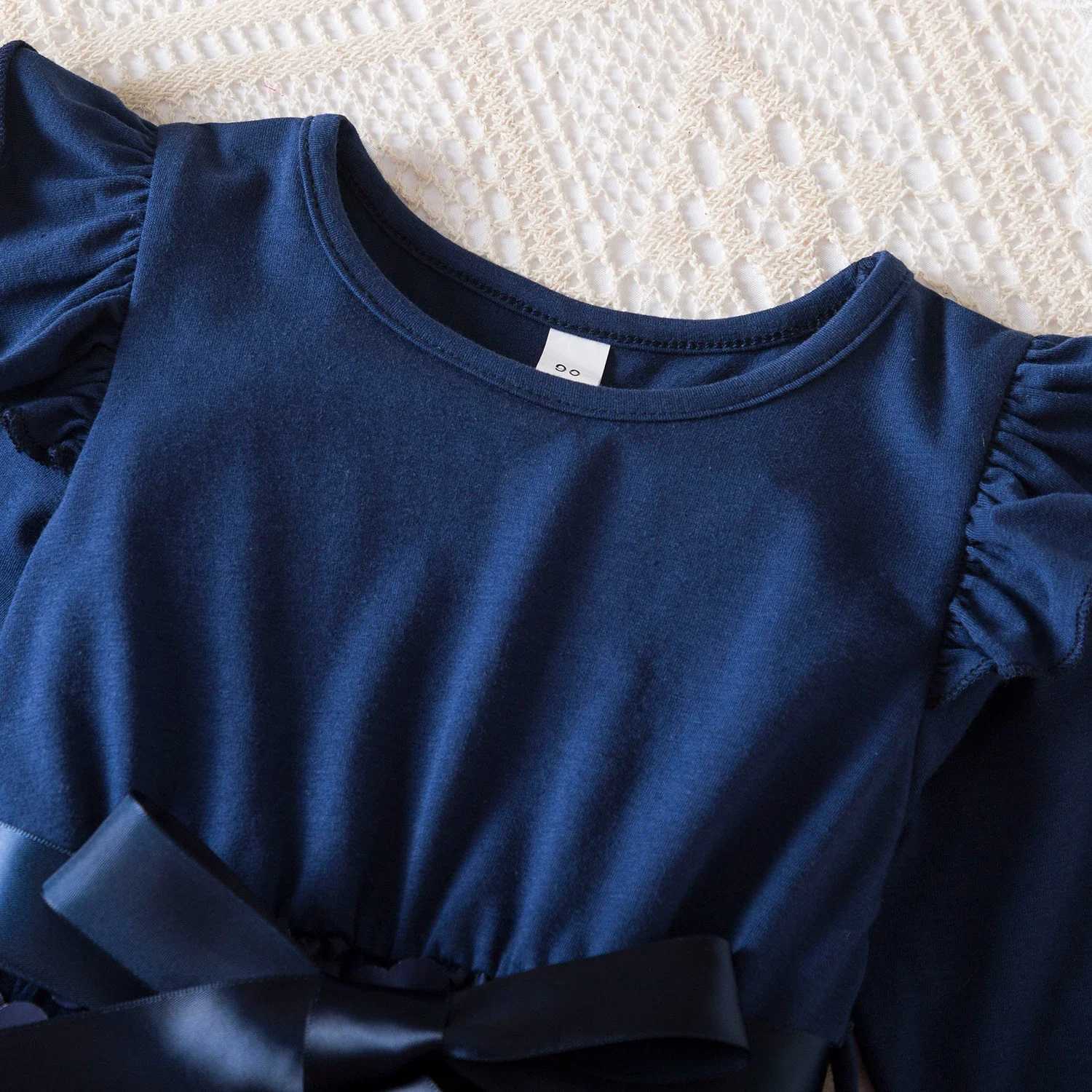 Kids Autumn Clothes for Long Sleeves 2024 New Childrens Floral Par Winter Mesh Dresses for Girls 2-6Years Kid Casual CostumeXJ241206