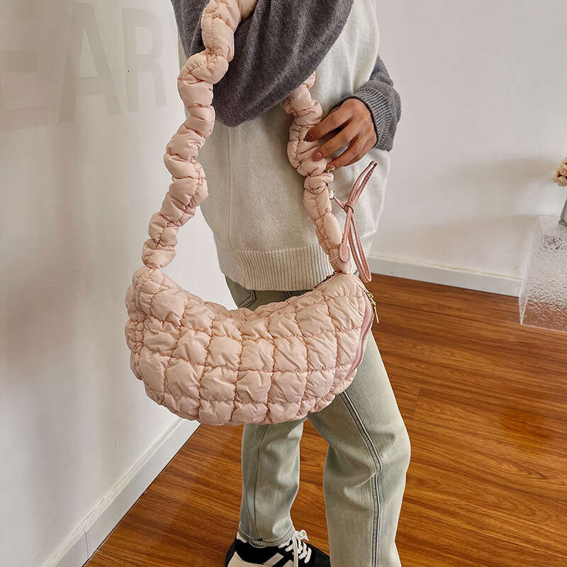 New Nylon Embroidery Thread For Women's Summer High-End Sense, Niche Casual Cloud Bag, Large Capacity Single Shoulder Armpit Bag B2