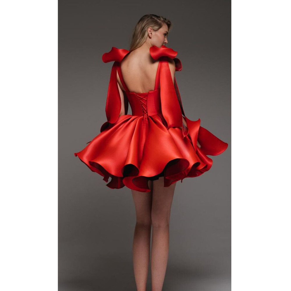 Spakly Ball Homecoming Dresses Off The Shoulder Long Sleeve Mini Prom Gown Pleat Tiered Glitter Robe De Tail Party Dress 01 6660312