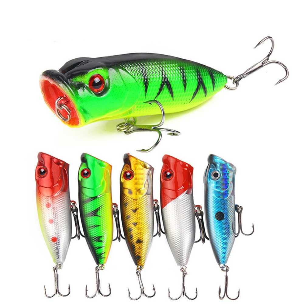 Fishing Lure 6.5cm/11.8g Topwater Popper Bait 6 Color Hard Artificial Wobbr Plastic Tack with 2/0# Hooks Cast SpinningXJ241128