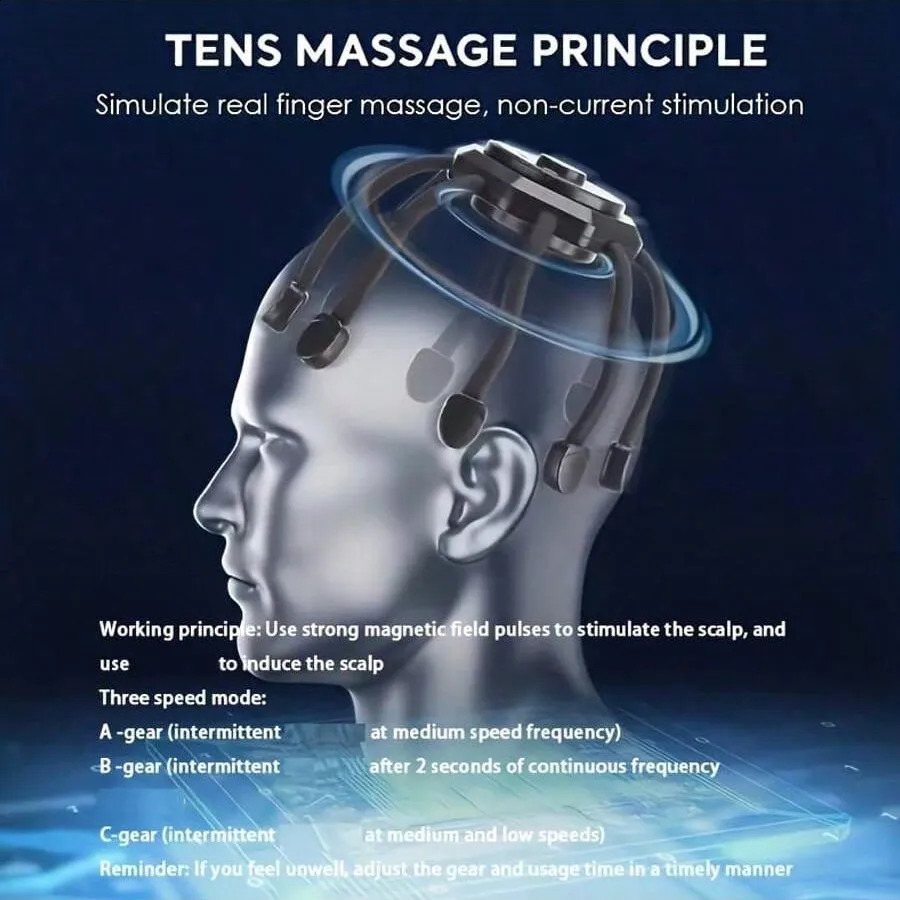 Cordless Electric Scalp Massager360 Degree Head Massager With 8 Finger Tips Deep Relaxing And Stress Relief Holiday Gift 241205