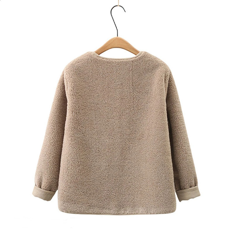 DoubleSided Wear Lamb Wool Vest Women Autumn Winter Loose Sleeveless Corduroy Waistcoat Jacket Fashion Pocket Gilet Femme 241205Z