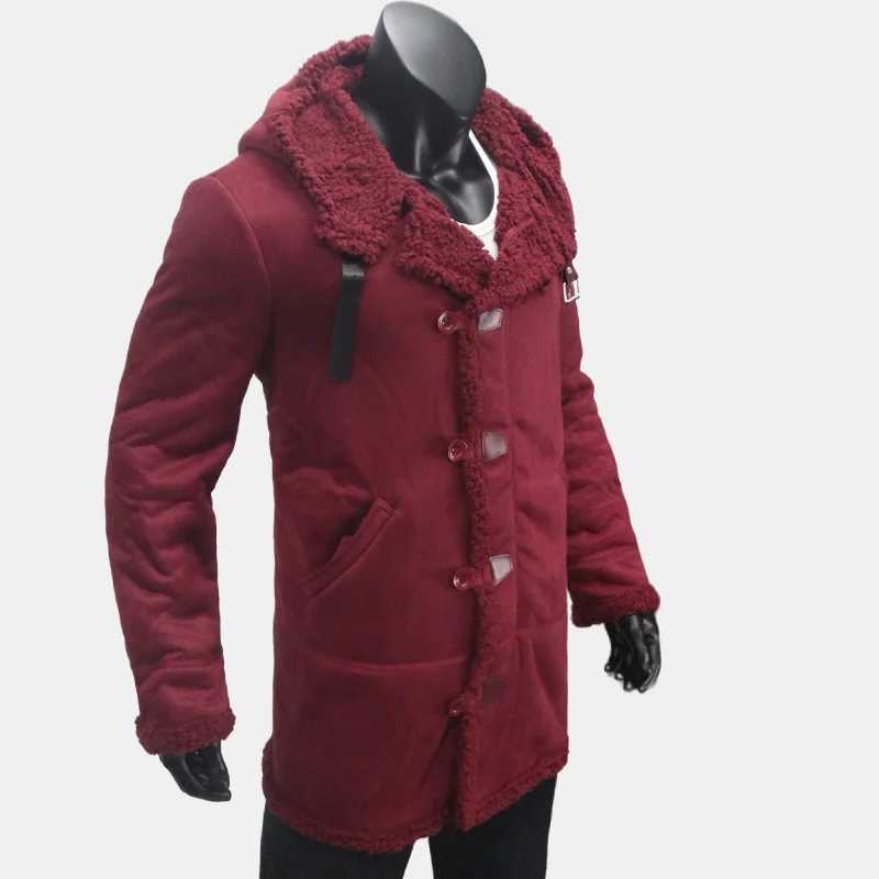 Jacket Mans Clothing Winter Biker Style Fleece Liner Jackets Male Streetwear Outerwears Faux Fur EU SizeXJ241206