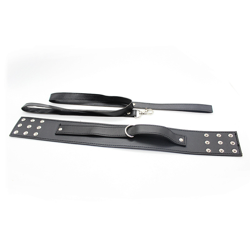 Cross border foreign trade export SM sex toys leather neck covers couple bundling toy neck covers with leather traction chains