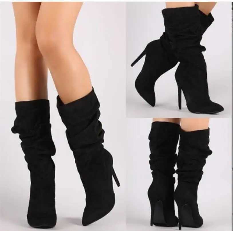 High Quality New Warm Boots Thick H Simple Thick H Autumn Winter Boots Knee High H T241206