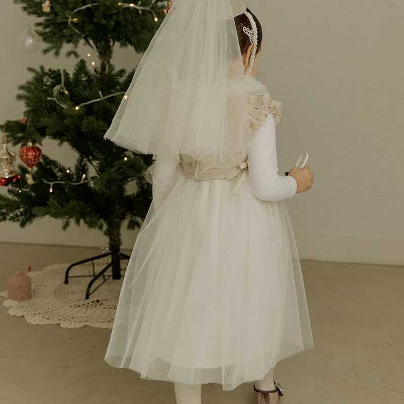 MILANCEL Spring Girls Princess Dress 2-8 Y Childrens Sweet Lace Collar Patchwork Dress Kids Par Clothes Girls Ball GownXJ241206