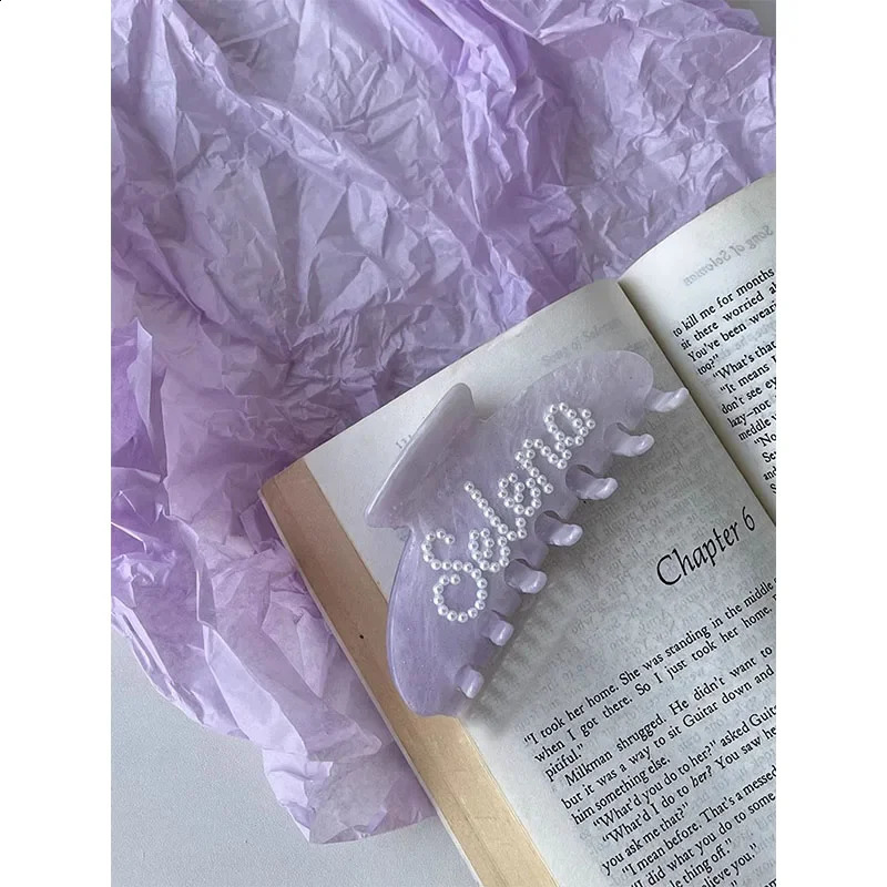 Handmade Diamond Pearl Customized Word Hair Clip Hair Claw Personalized Name Hair Clip Letter 241205