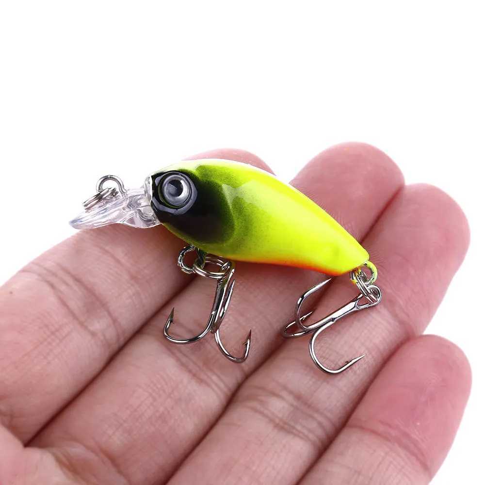 Crankbaits Set Mixed Colors 45mm/4g Fishing Lure Minnow Wobbr Crank Bait Jerkbait Bass Swimbait Treb Hooks Swim Hard TackXJ241128