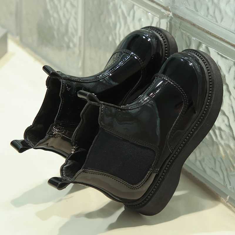 2024 Winter New Children Short Boots for Girls Fashion British Sle Soft Bottom Anti-slippery Versatile Chic Ankle Leather ShoeXJ241206