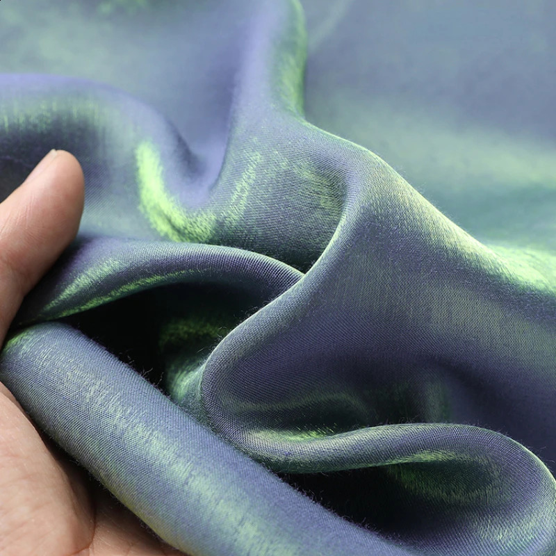 Glass silk satin gradient fabric glossy wedding dress Hanfu gift box packaging stage background decorative fabric 241206
