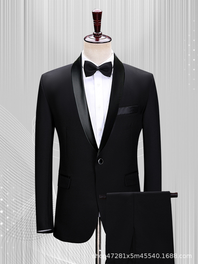 G1001Suit for young male singer piano performance costume green collar suit
