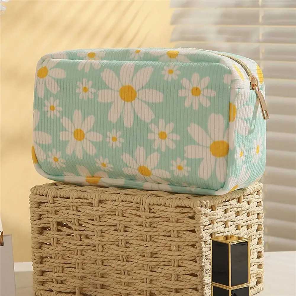 Makeup Brush Skincare Corduroy Makeup Bag Fi Printed Large Capacity Cosmetic Bags Travel Toiletry Organizer Bag for WomenXJ241206