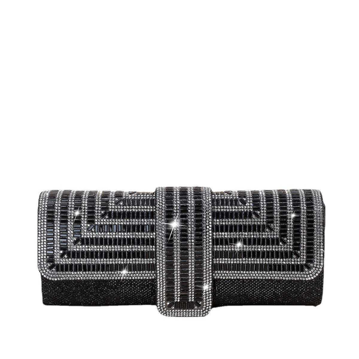 Clutch Bag Sparkling Rhinestone Hand-held Bag with High-end and Versatile Dress Bag Annual Party Socialite Princess Bag Crossbody Womens Bag 240920