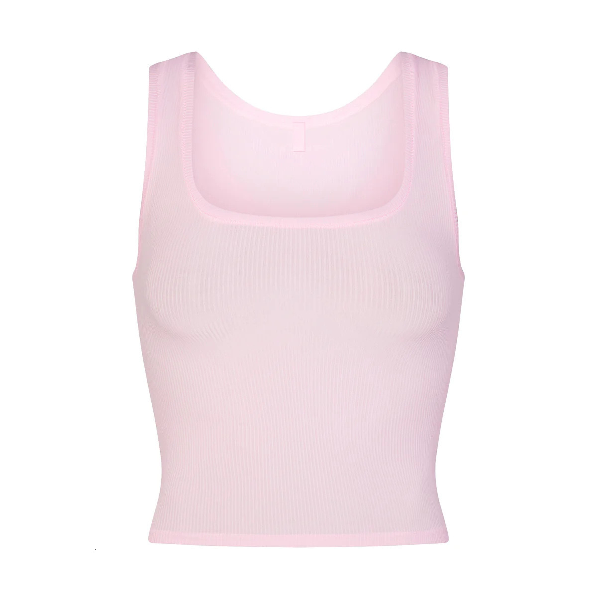 Kim Solid Color Casual Square Collar Small Halter Vest Women Wear Sports Short Top With A Base