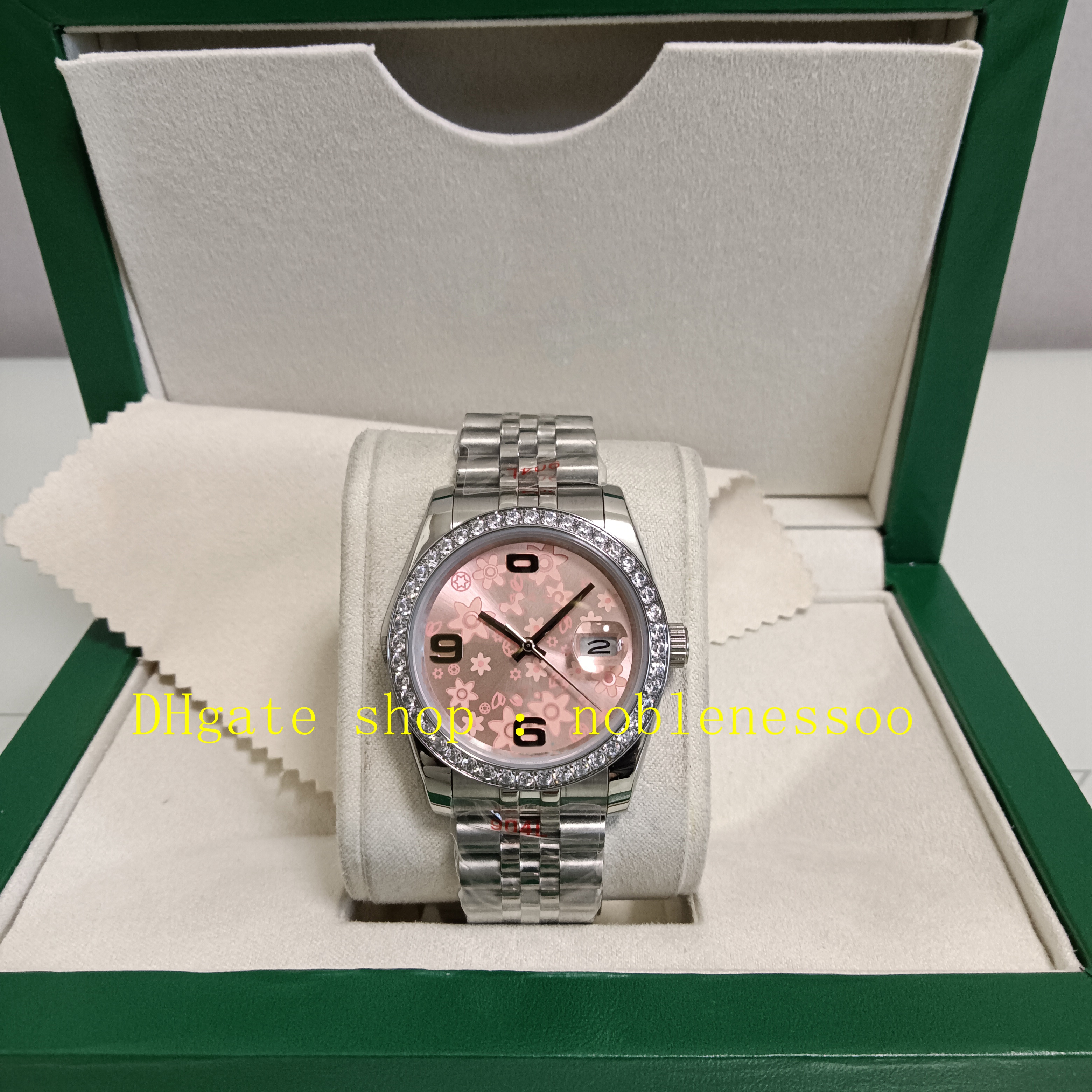 35 Style Automatic Unisex Watch With Box 36mm 126234 Mens Midsize Ladies Pink Diamond Dial Fluted Bezel 904L Steel Jubilee Bracelet Dress Mechanical Watches