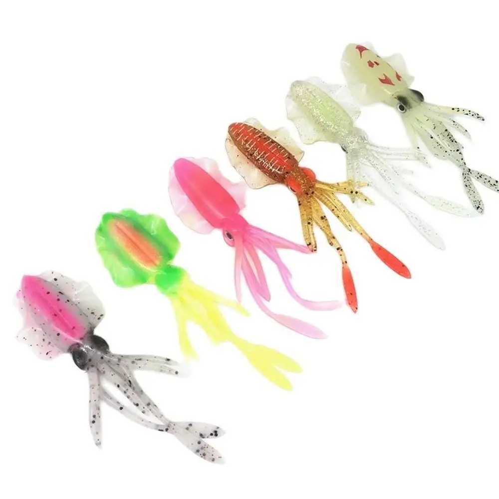 1Pcs 10/12/15cm Soft Fishing Lure 5 Color Silicone Swimbait Fishing Bait Artificial Squid Baits AccoriesXJ241128