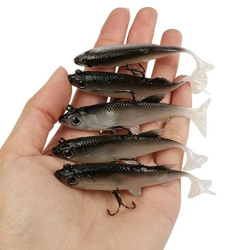 5pcs/Lot Jig Hook Silicone Soft Bait Set Swimbait 8cm 12.5g Fishing Wobbrs Artificial Rubber Baits for Pike Bass Lure TackXJ241128