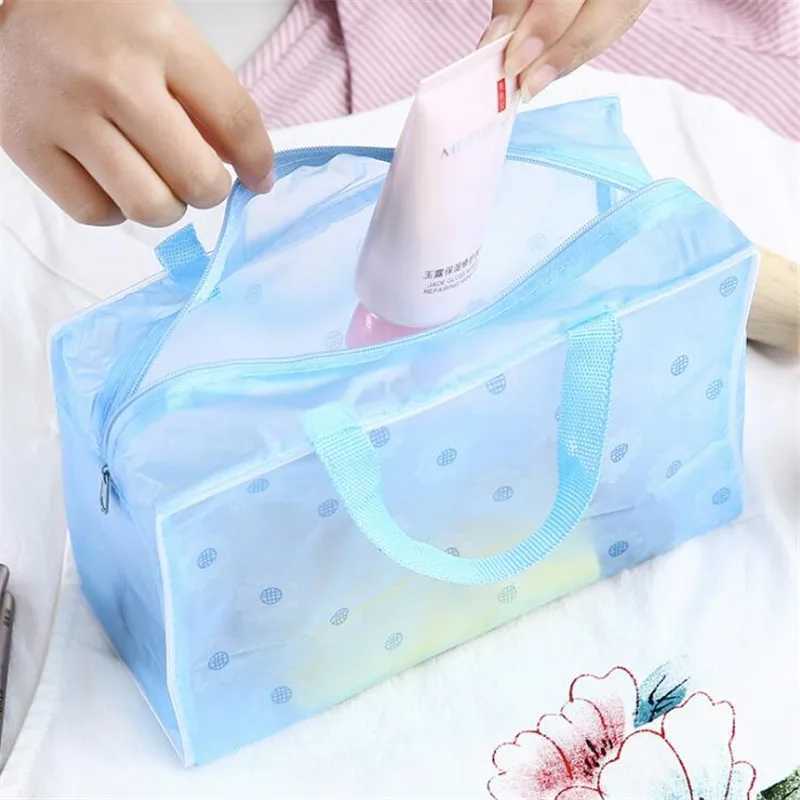Make Up Organizer Bag Toiletry Bathing Storage Bag women waterproof Transparent Floral PVC Travel cosmetic bagXJ241206