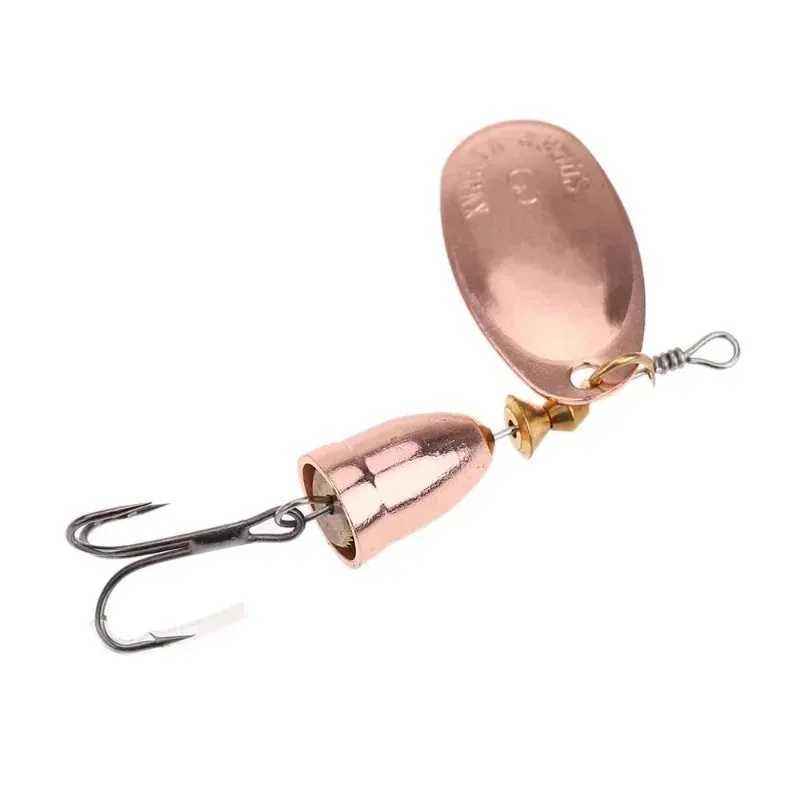 Blade Rotating Spinner Metal Lure Brass Hard Artificial Spoon Bait Copper Freshwater Creek Trout Fishing Tack Fishing BaitXJ241128