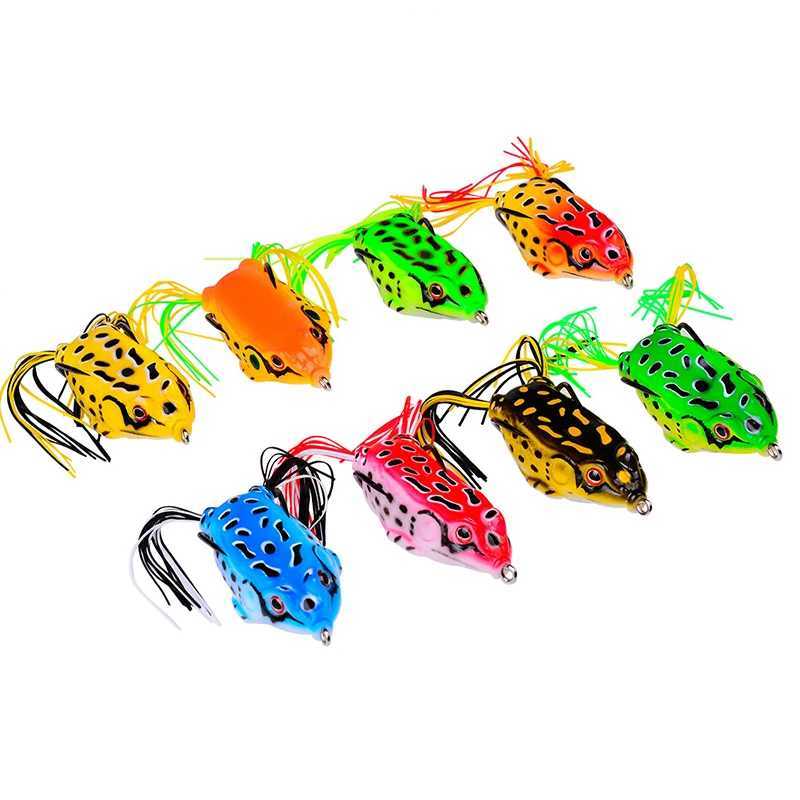 TopWater Frog Fishing Lure 4.3/5.3/6/6.5cm 5/8.5/13/17.5G Soft Silicone Bait Wobbrs Artificial Bait Fishing Tack Ray FrogXJ241128