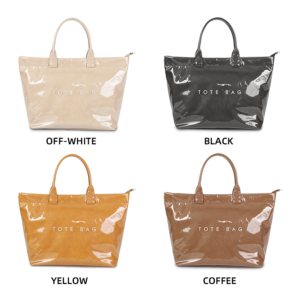 Chic Vintage-Inspired PVC Tote Bag for Women - Spacious & Lightweight, Perfect for Shopping