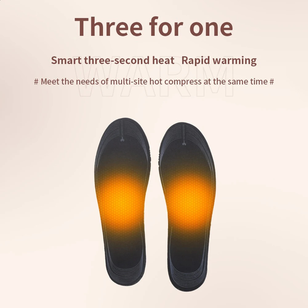Unisex Soft Heating Insoles Adjustable Temperature Rechargeable Heated Insoles Multifunctional for Winter Fishing Hiking Camping 241205
