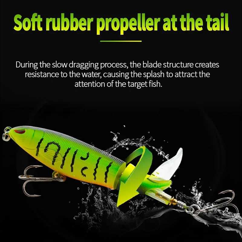 Whopper Plopper Popper Propelr Topwater Fishing Lures 13g Artificial Bait Hard Crankbait Wobbrs Rotating Tail Fishing TackXJ241128