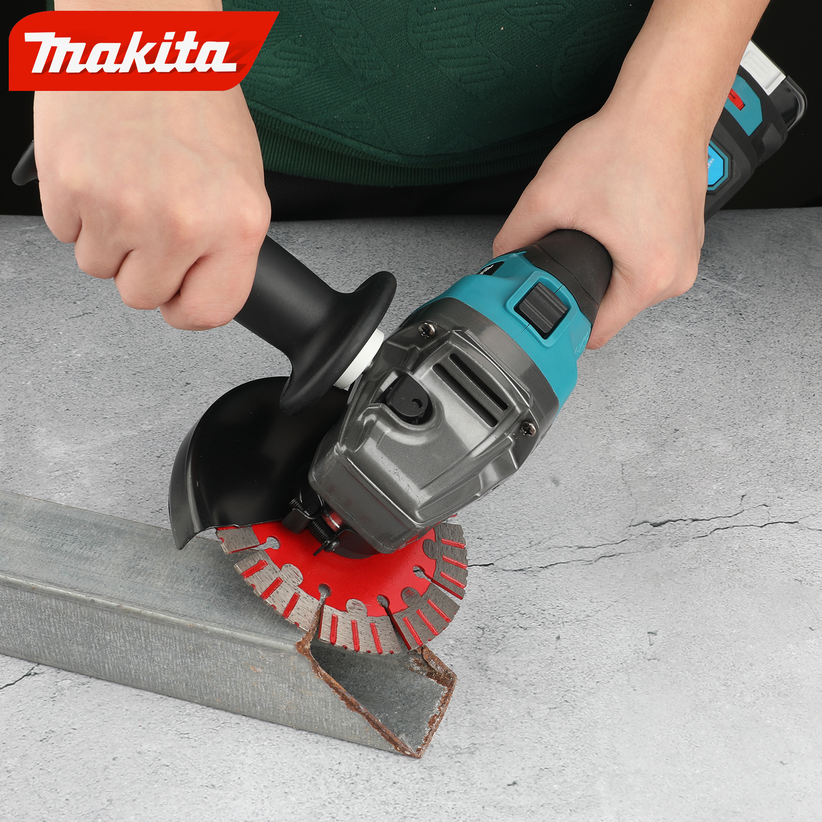 Makita new high-power charging angle grinder GA035G lithium electric grinding brushless large grinding machine cutting machine