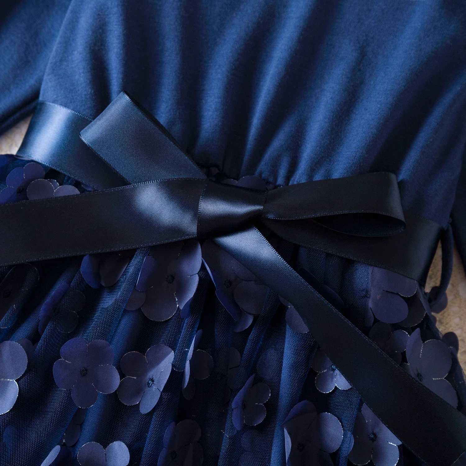 Kids Autumn Clothes for Long Sleeves 2024 New Childrens Floral Par Winter Mesh Dresses for Girls 2-6Years Kid Casual CostumeXJ241206