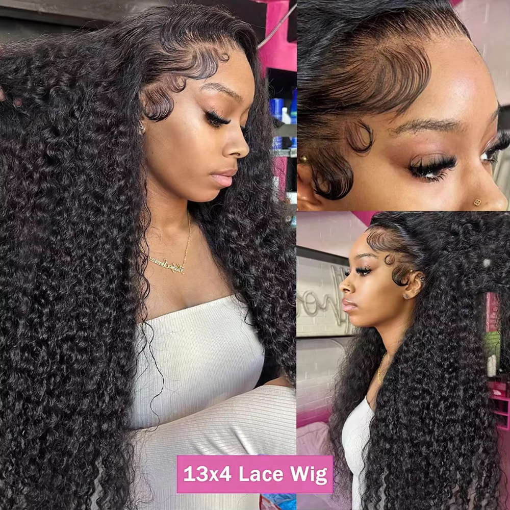Loose Deep Wave 13X4 Frontal Brazilian Human Hair 30 32 Inch Transparent Water Curly Wigs 13X6 Lace Front Wig For Women