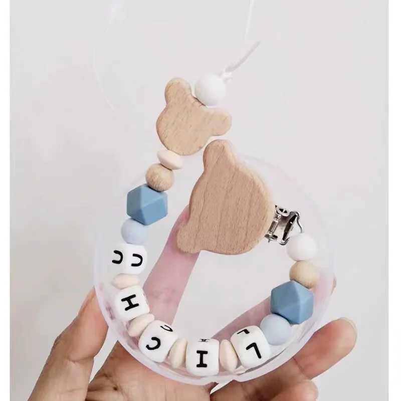 Pacifier Holders Clips# 1-2pcs INS Baby Personalize Name Pacifier Clip Nordic Style Custom Newborn Dummy Nipple Holder Chain Babies Accessories Pendan