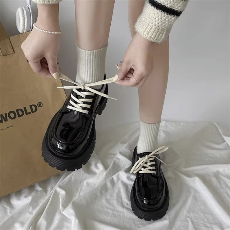 Chic Japanese Influenced Women's Retro Lace Up Booties in Black - Versatile Fashion Shoe for A/W 2024 Collection