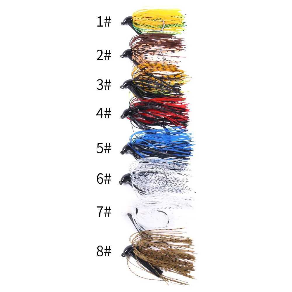 HENJIA 1 pcs 10g spinneait buzzbait Anti-ba fishing lures Black Large Mouth Bass Fish Beard Pike Rubber Jig Fishing tackXJ241128