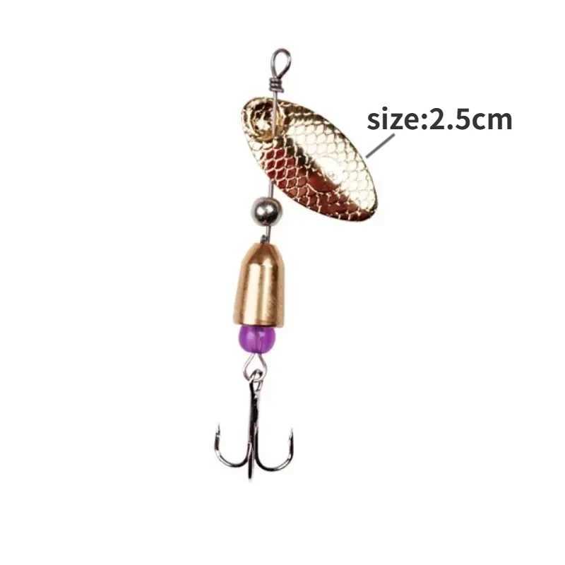 Blade Rotating Spinner Metal Lure Brass Hard Artificial Spoon Bait Copper Freshwater Creek Trout Fishing Tack Fishing BaitXJ241128