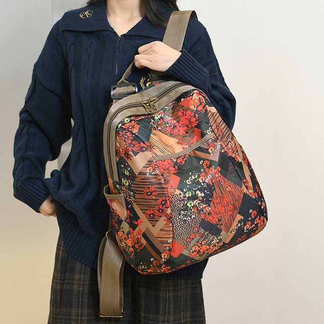 Shell backpack, ethnic style fashionable casual women's backpack, lightweight and durable, large capacity commuting travel backpack 241215