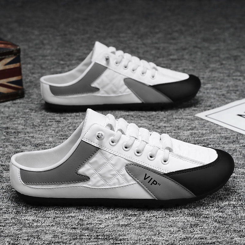 2025Spring New Products free shipping Cloth Korean Edition Trendy Versatile Casual Shoes Lazy One Step Half Dragboard breathable design