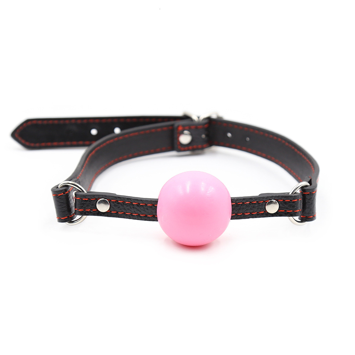 SM torture equipment, adult male and female sexual training toys, silicone mouth plug, leather edging, car red line mouth ball, passionate products