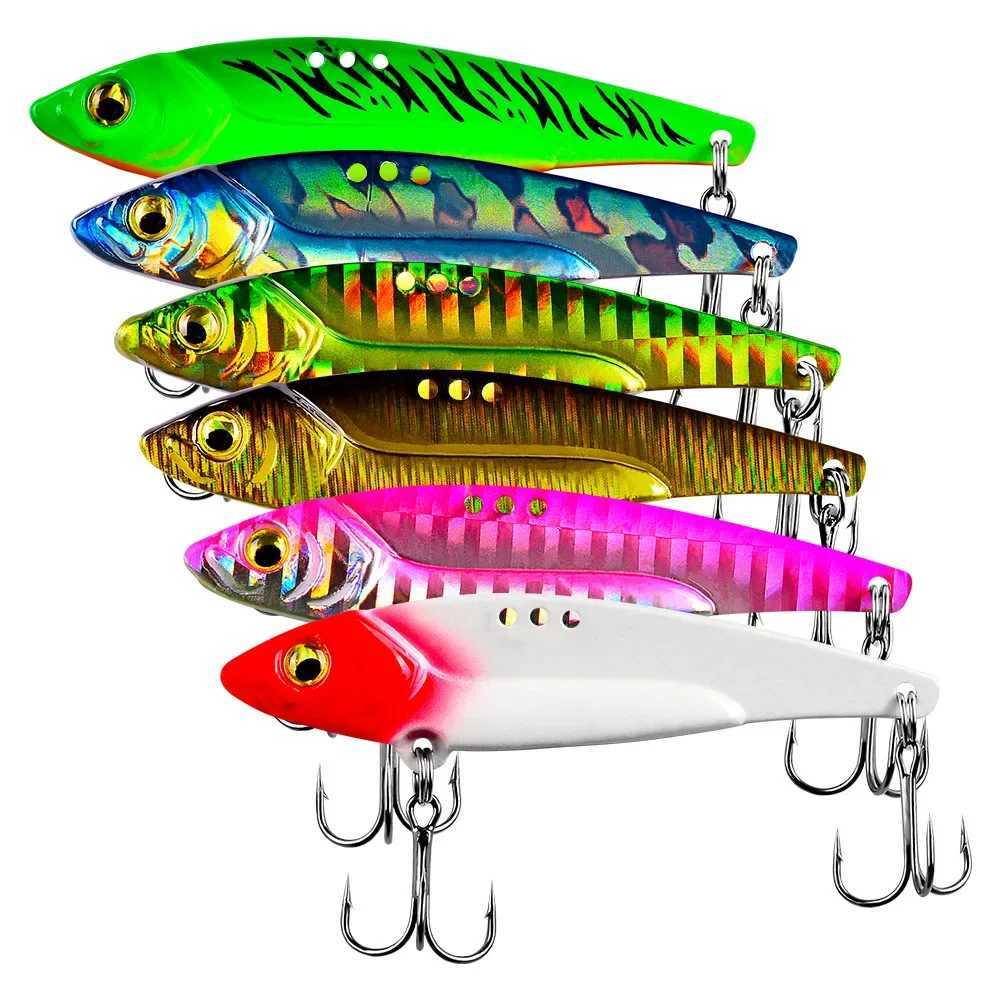 1pc VIB Lure 3D Eyes Pencil 5g 7g 15g 17g 20g ncer Spoon Spinner Painting Fishing Lure Hard Bait Fishing Tack Treb HookXJ241128