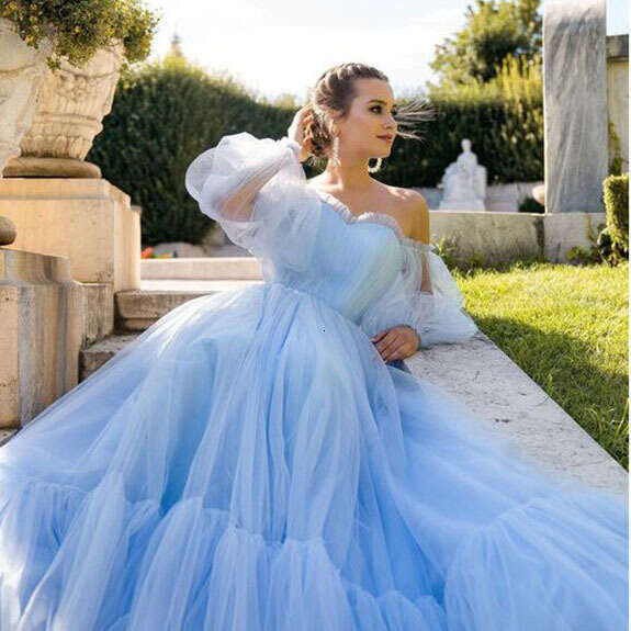 Summer European and American Women's Fashion strapless Mesh Sexy Big Swing Wedding Evening Dress 2024 New Style Elegant Clothing