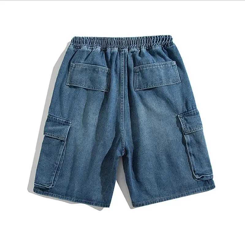 DAILOU Summer Men Denim Short Streetwear Vintage Korean Harajuku Pocket Jeans Shorts Hip Hop Cargo Pants Oversized BottomsXJ241206