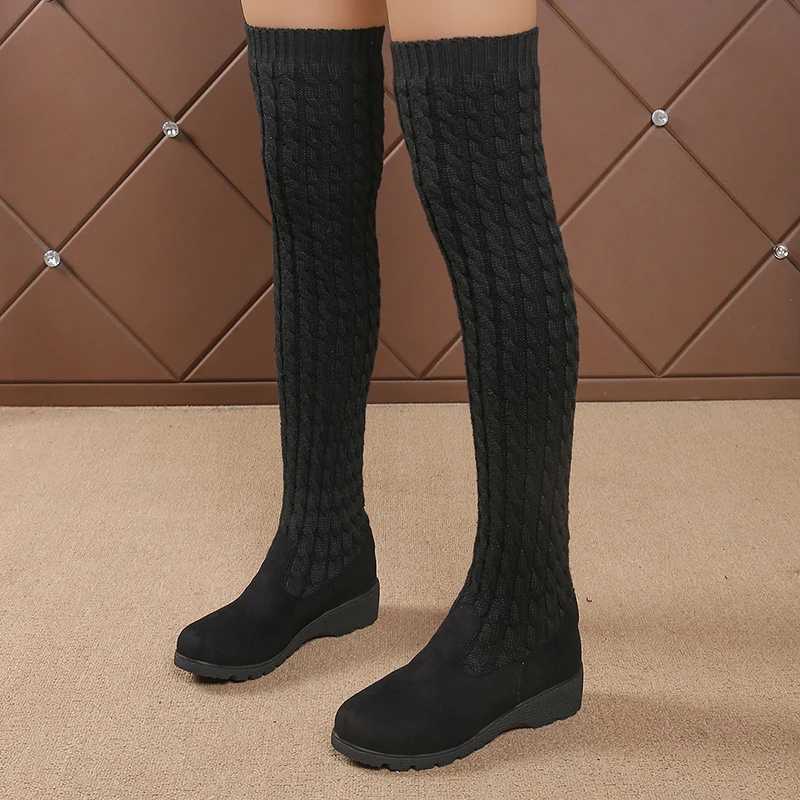 High Quality Sexy ultra-thin fit knee high boots warm in winter medium density fiber L.G. boots with slider stretch fabric thick high Botas T241206