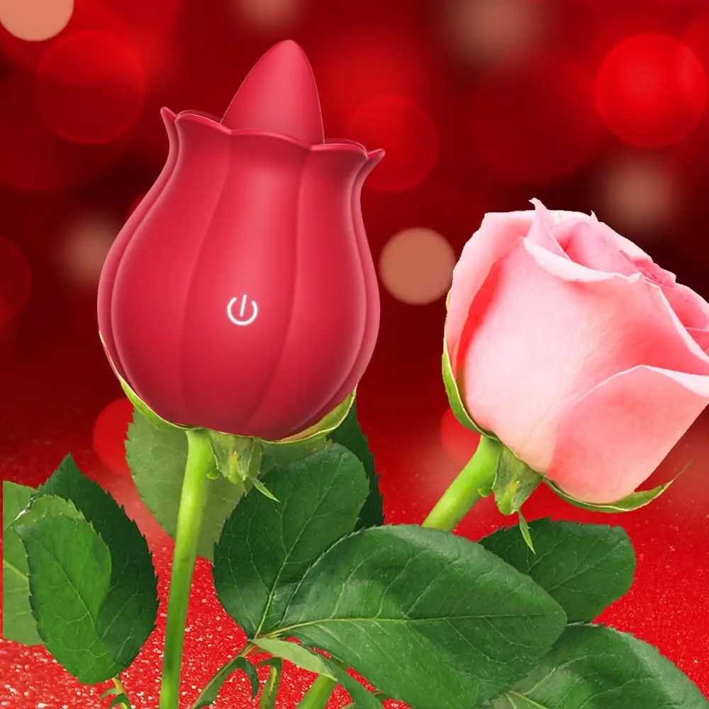 Rose toy Swing Tongue Licking Vibrator Female Powerful Oral Nipple Clitoris Stimulator Massager Adults Goods Sex Toys for WomenXJ241206