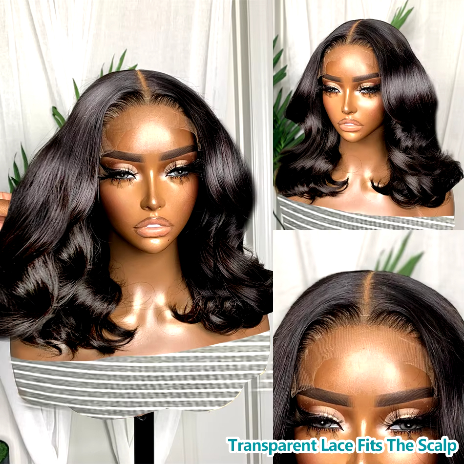 Brazilian Short Bob 13X4 Frontal Human Hair Wigs Body Wave 13X6 HD Transparent Lace Front Wavys 5X5 Closure Wig For Women