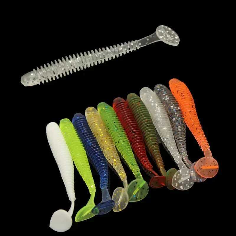 10pcs/Lot Soft Lures Silicone Worms Baits 4.5cm 6cm 7cm Jigging Wobbrs Fishing Lures Artificial Swimbaits For Bass Carp TackXJ241128