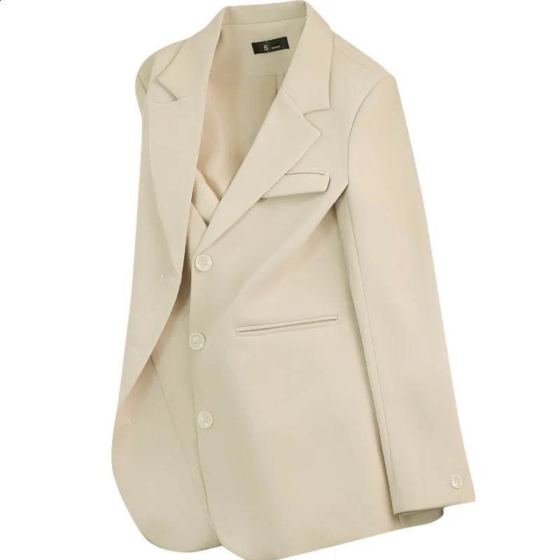 Autumn Blazers Femme 2024 Korean Fashion Office Lady Formal Jackets Coats Elegant Outerwears Long Sleeve Casual Solid Tops 241204