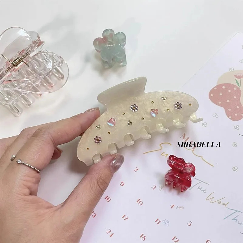 Handmade Diamond Pearl Customized Word Hair Clip Hair Claw Personalized Name Hair Clip Letter 241216