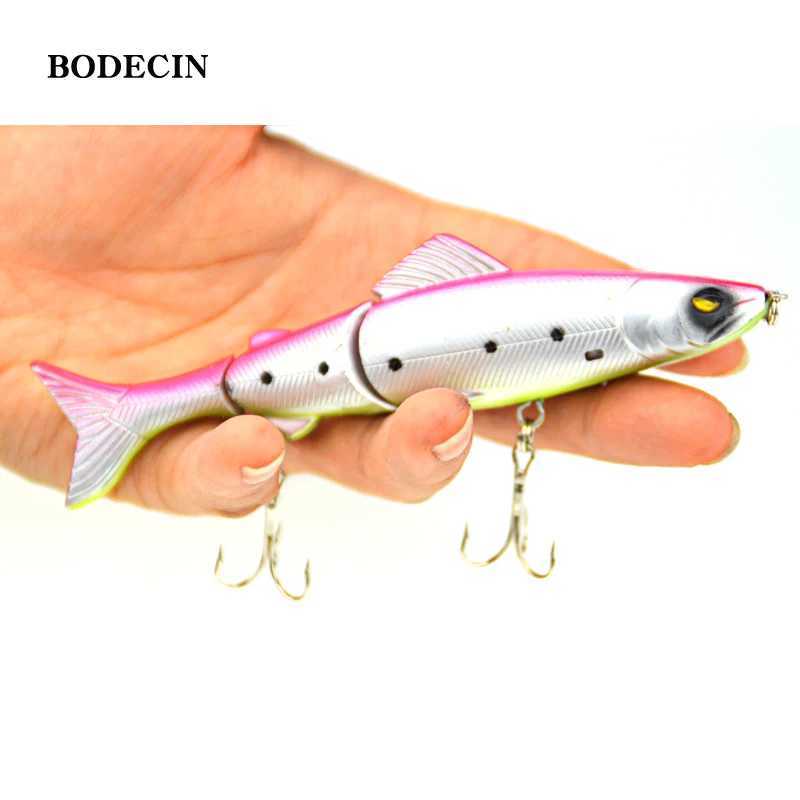 1pc 17.7g 125mm Crankbaits Fishing Lures Hard Bait Artificial Wobbr For Pike Peche 3 Segments Minnow Swimbait With Steel BallXJ241128