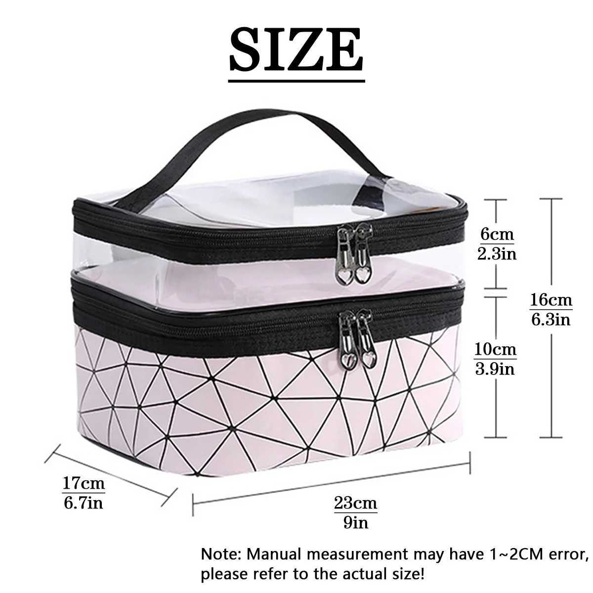 Doublelayer Makeup BagWaterproof PVC Travel Pouch Portable WbagXJ241206