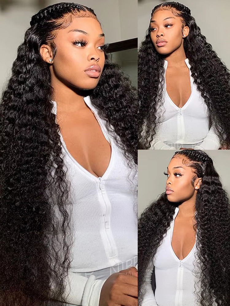 Deep 30 32 Inch Remy Unprocessed Raw Virgin 100% Human Hair Synthetic Hair Water Curly Wave Extensions 3 4 Bundles Deal